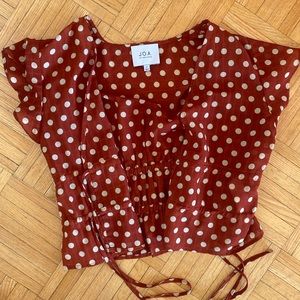 J.O.A. Polka dot blouse